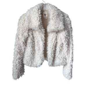 Billabong Women's Cream Fuzzy Jacket
